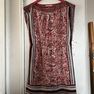 Pink/blue pattern dress